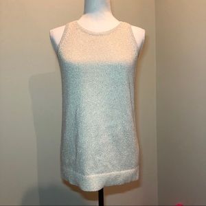 Loft Shimmering Gold Sleeveless Dress Sweater